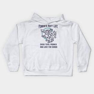 Fenrir´s ruff life: Chew toys, pranks and love for chaos Kids Hoodie